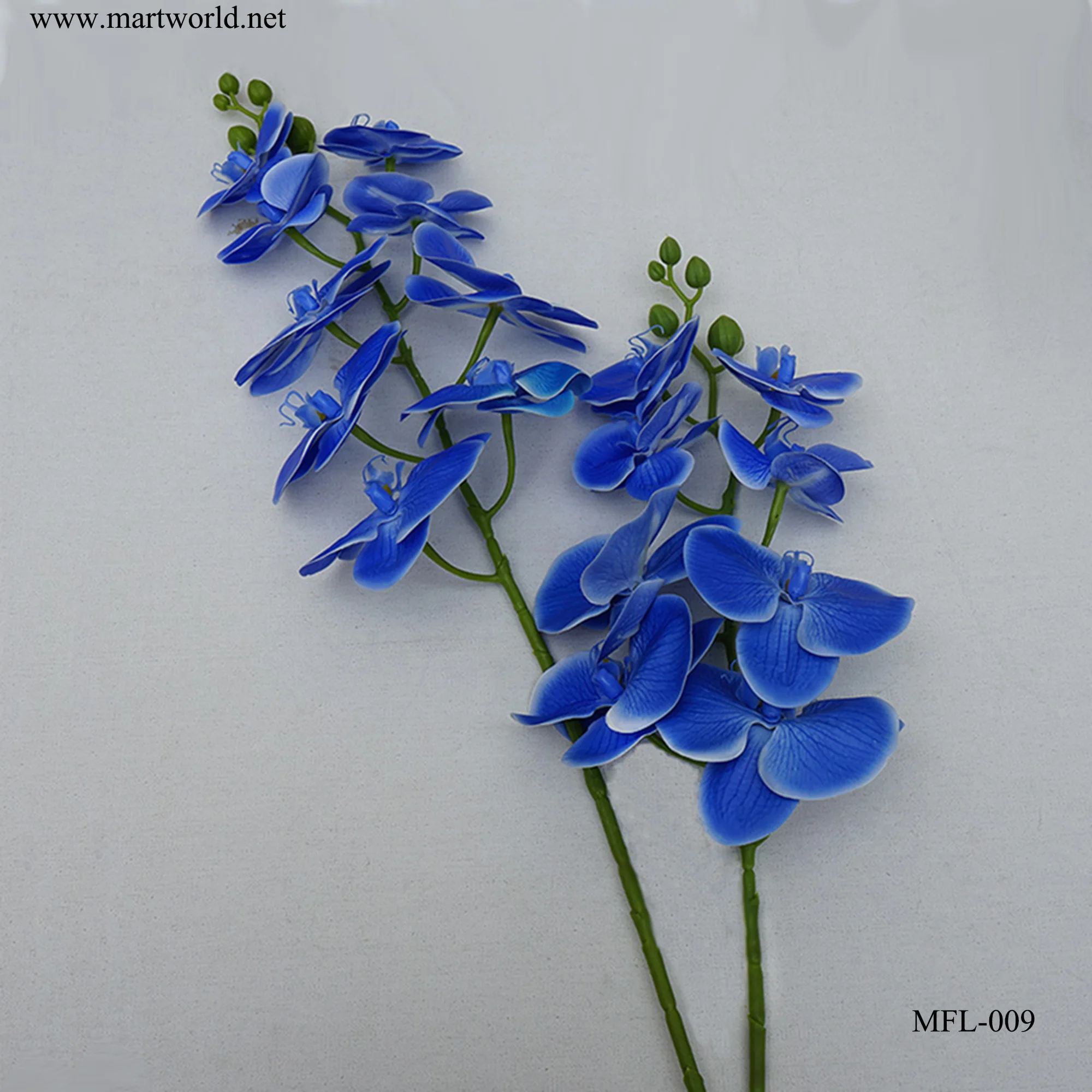 3D blue butterfly orchid  artificial plastic white flower bulk wall  artificial  flower high quality outdoor plant (MFL-007)
