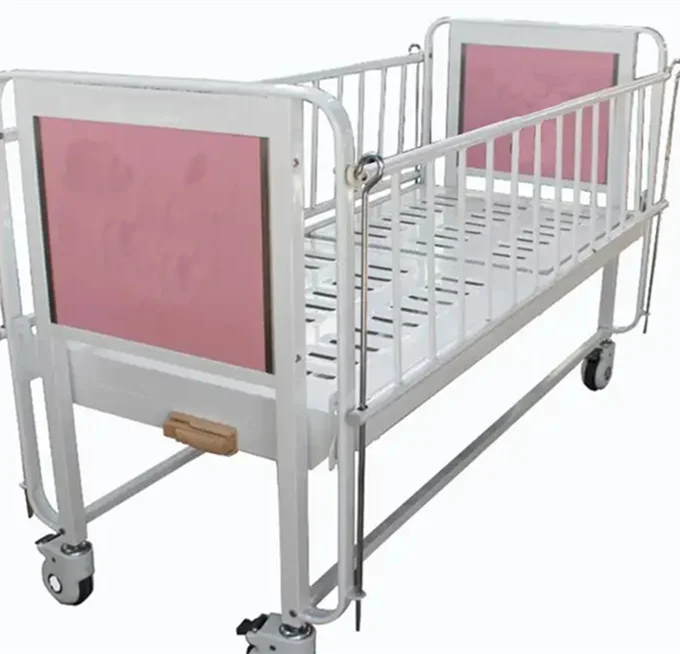 YKB005-Y5  Stain Steel Hospital Folding Children Bed With Casters