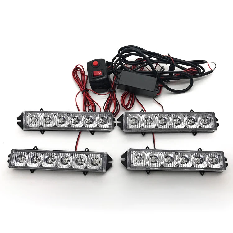 24W white red blue amber green car auto emergency grille flashing LED warning strobe light