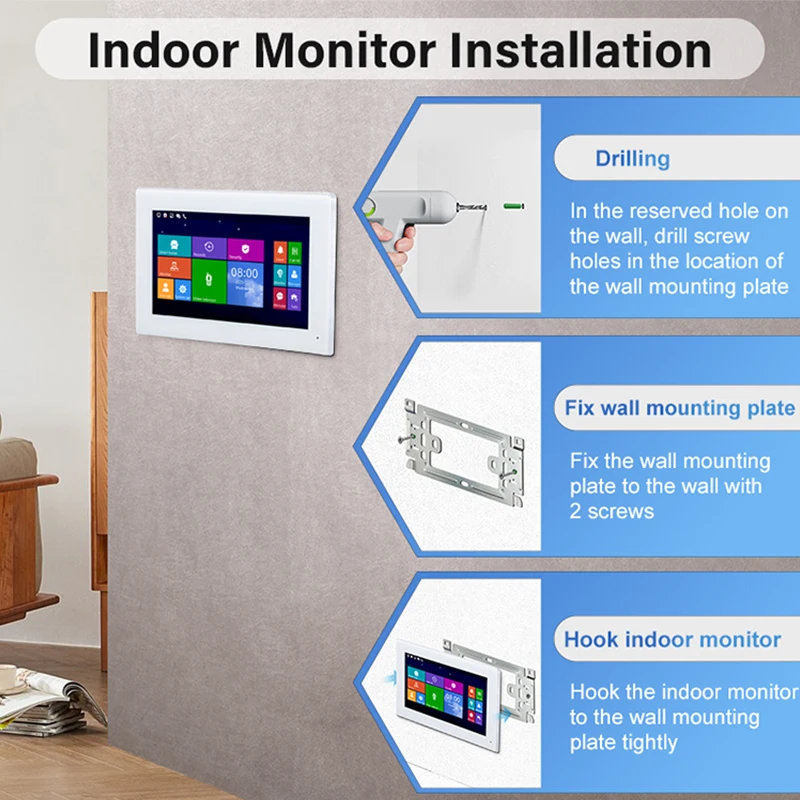 OEM ODM Office Network Wifi Ip Visual Interphone Indoor Station Monitor Poe Intercom Door Opening System 1080P IP65 Metal Body