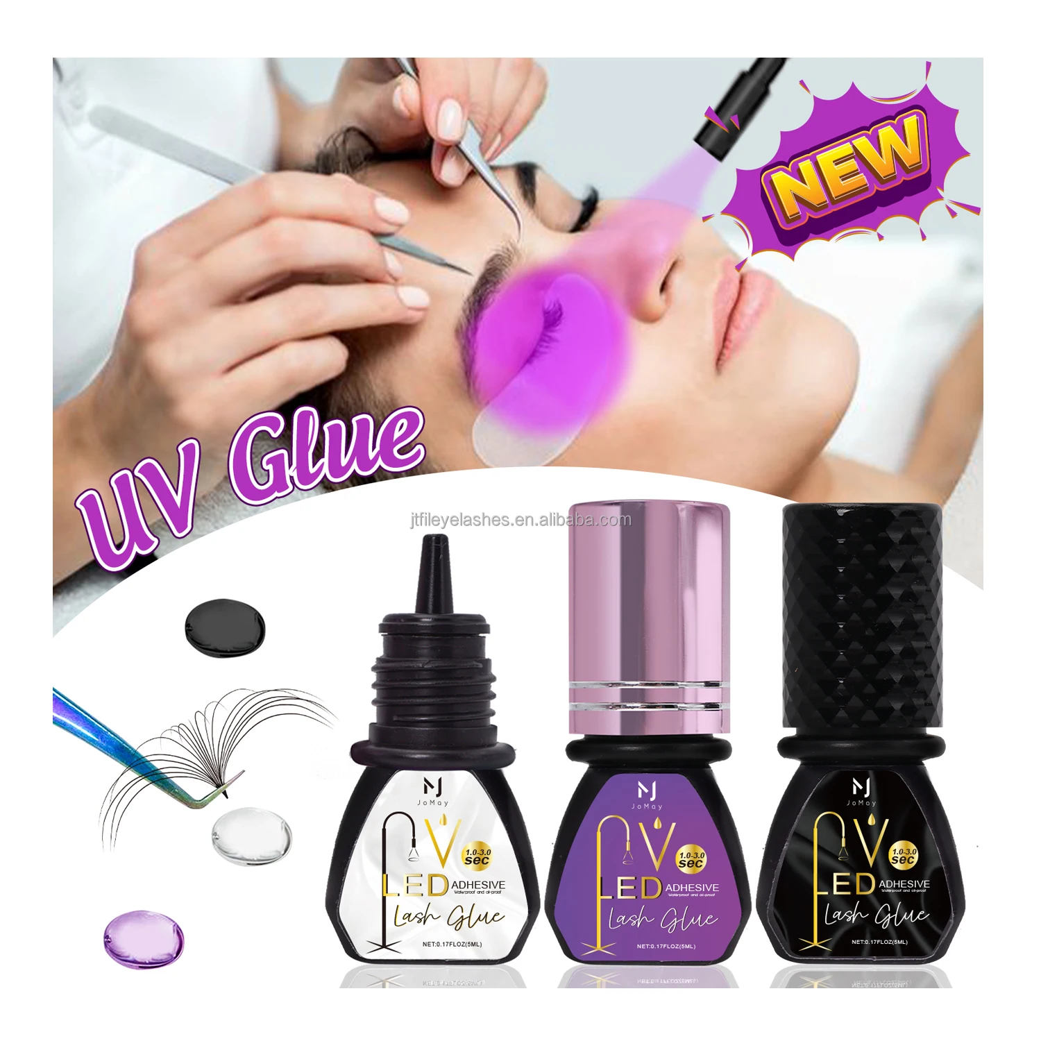 Private Label vendor no fume 0.5 1s UV Glue Eyelash Extension extension glue uv blue light adhesive lash glue