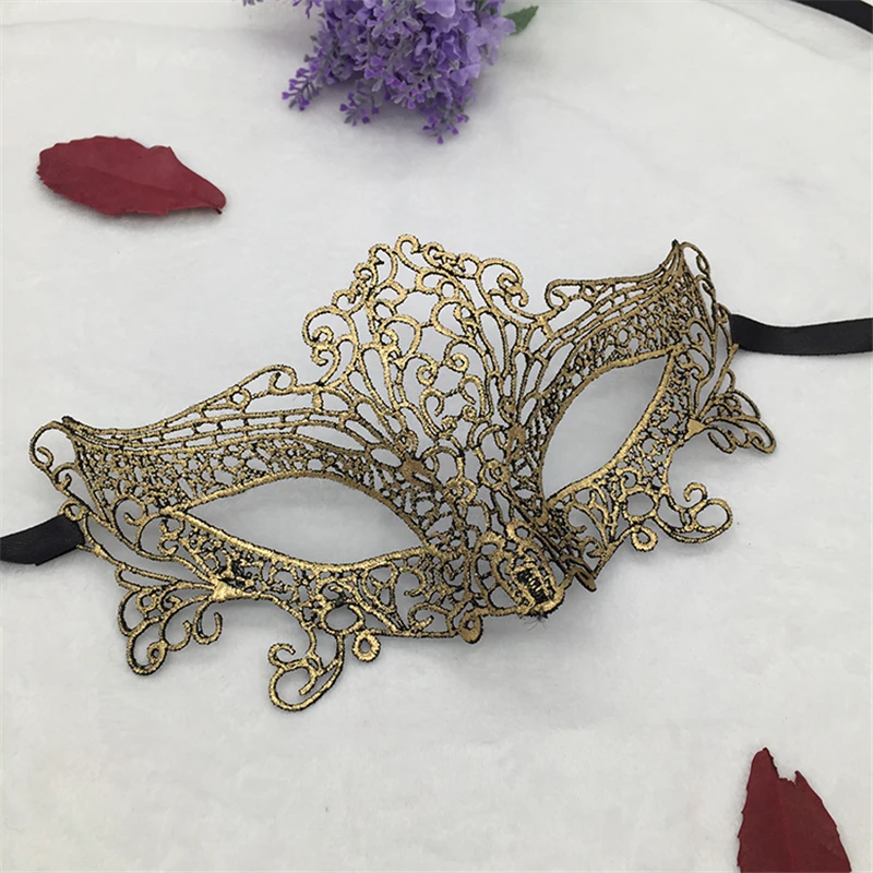 Women Party Mask Vampire Laser Cut Venetian Mask Charm Metal Masquerade Mask