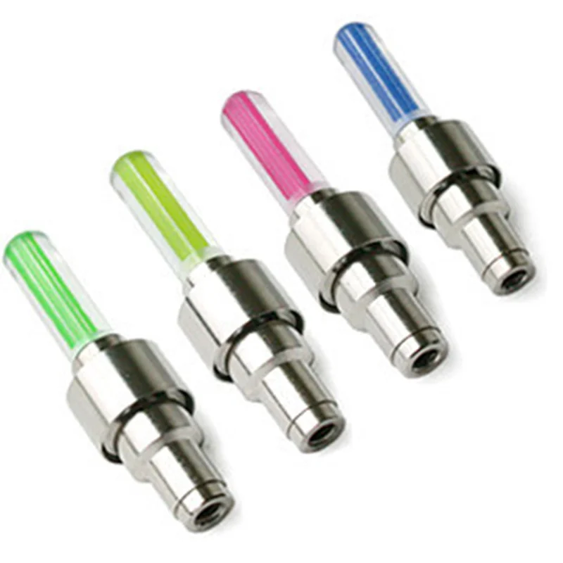 Neon LED Flash Light Tire Stem Valve Cap for Bike Bicycle LED Flash Tyre Wheel Light