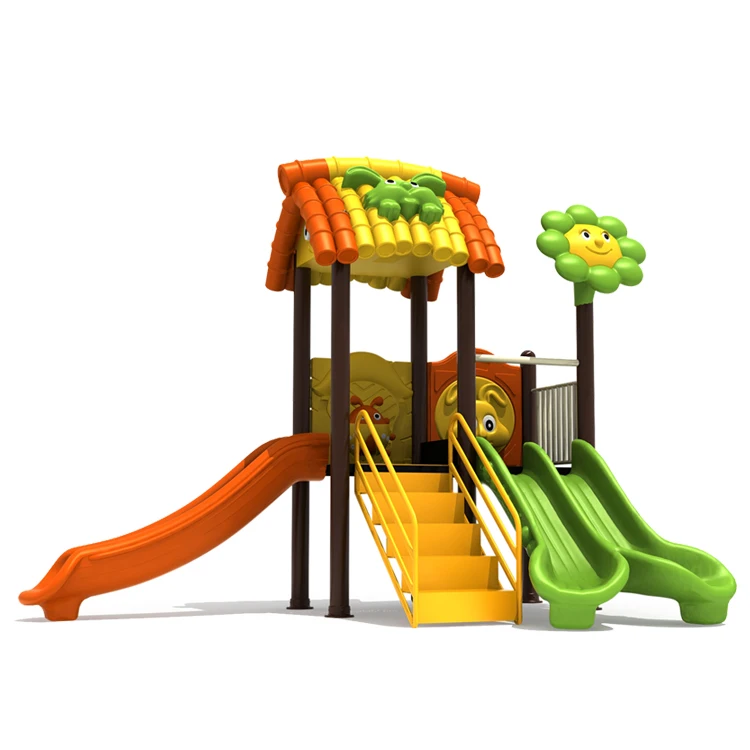 Color Kindergarten Playground Toys Children Plastic Play House With Slide big outdoor playground equipment for children