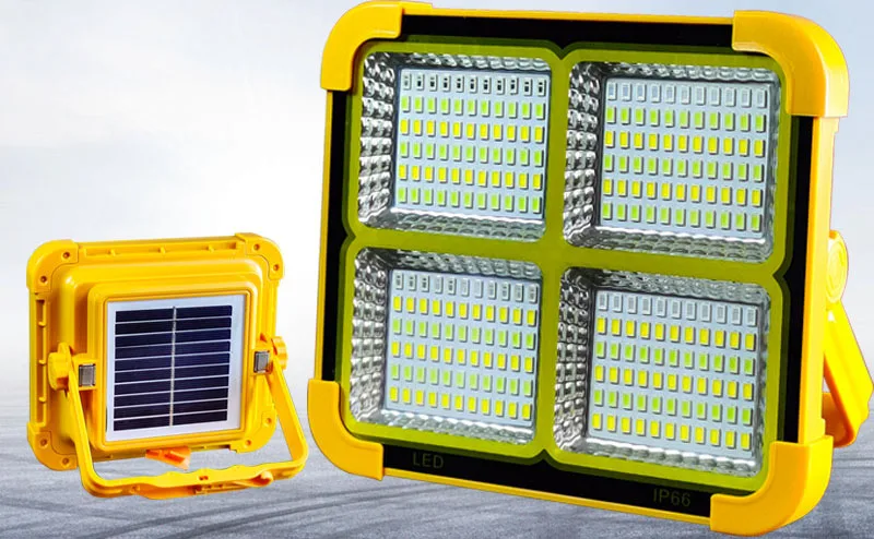 High quality outdoor waterproof yellow emergency lighting rechargeable solar portable flood light for camping, night markets, s