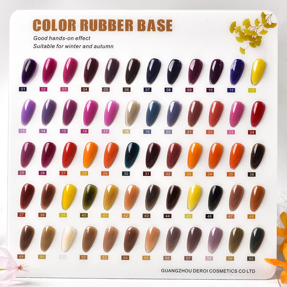 Free Sample 2 In 1 Base Coat Professional Long Lasting Autumn Color Base Coat UV Gel Polish 60 Colour Base Coat