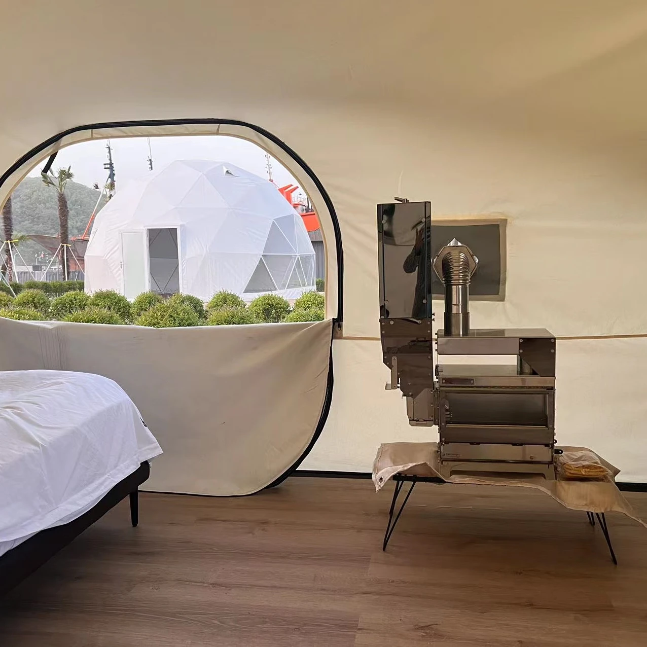 outdoor camping wood burning stove