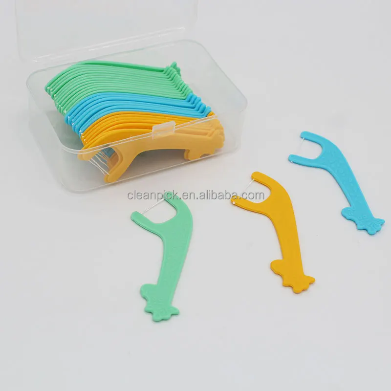 100% PLA Biodegradable Material Cartoon Giraffe Design Dental Floss Pick Eco-Friendly Dental Floss Toothpick Manufacture