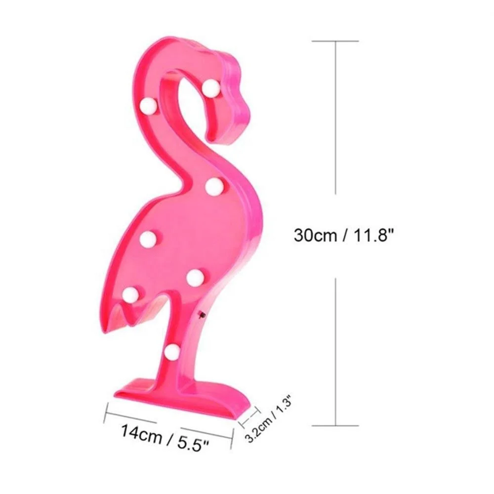 LED Animal Shaped Lamp Night Light Table Lamp Led Marquee Light Lovely Flamingo Warm White Battery Decoration Pink Holiday Light