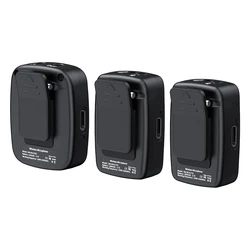 Mamen 1 to 2 Mini 2.4g Wireless Lavalier Microphone System Omnidirectional Mic Speaker With LCD Display For Vlog TikTok Podcast