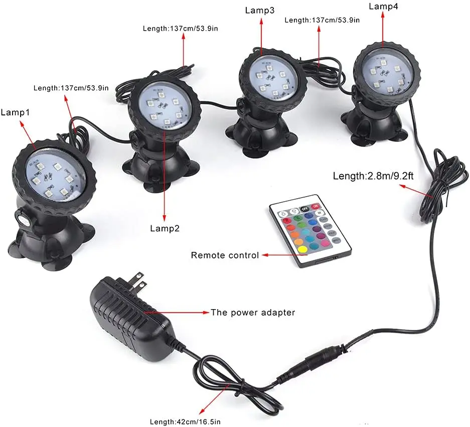 RGB SMD 5050 DC 12V Spotlight IP68 Waterproof Yard Pathway Decor Lamp LED Outdoor Landscape Lighting Garden Light 5W