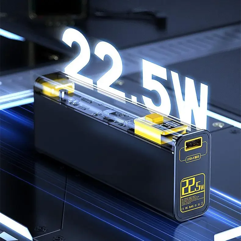 2023 новый продукт 20000 мАч прозрачный power bank pd зарядка
