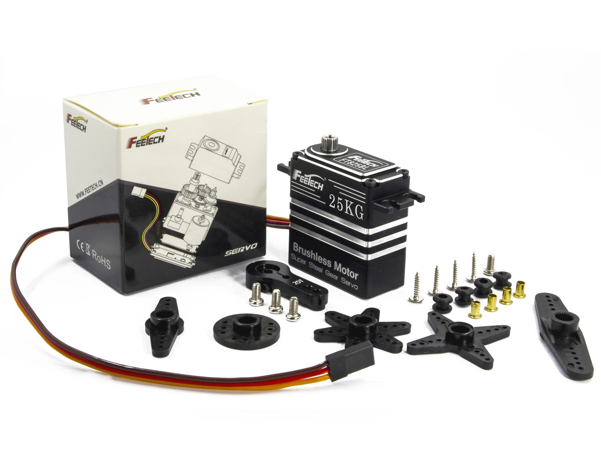 Hight Torque 25Kg Digital Servo Motor 180 Degree Steel Gear Brushless Motor Servo For Rc Engine/Air Plane Toys Flying/Helicopter