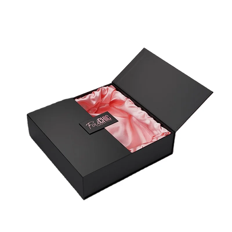 Luxury Custom Logo Hot Stamping Color Printing Gift Box Rigid Cardboard Wig Packaging Paper Box Magnet Close Box With Silk Cloth