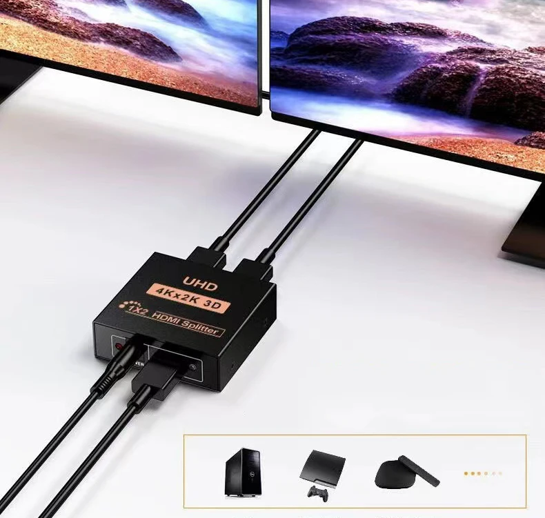 Jasoz 4K mini 2 Port 3D full HD 10801 in 2 out hdmi splitter 1x2 hdmi splitter For PS3 Xbox EU US UK Plug