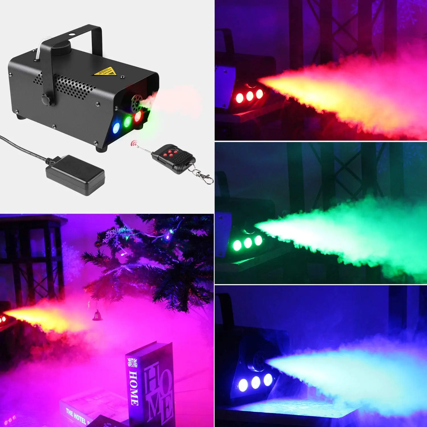 500W 900W Colorful Fog Machine Smoke Machine with Wired Remote Control DJ Disco Party