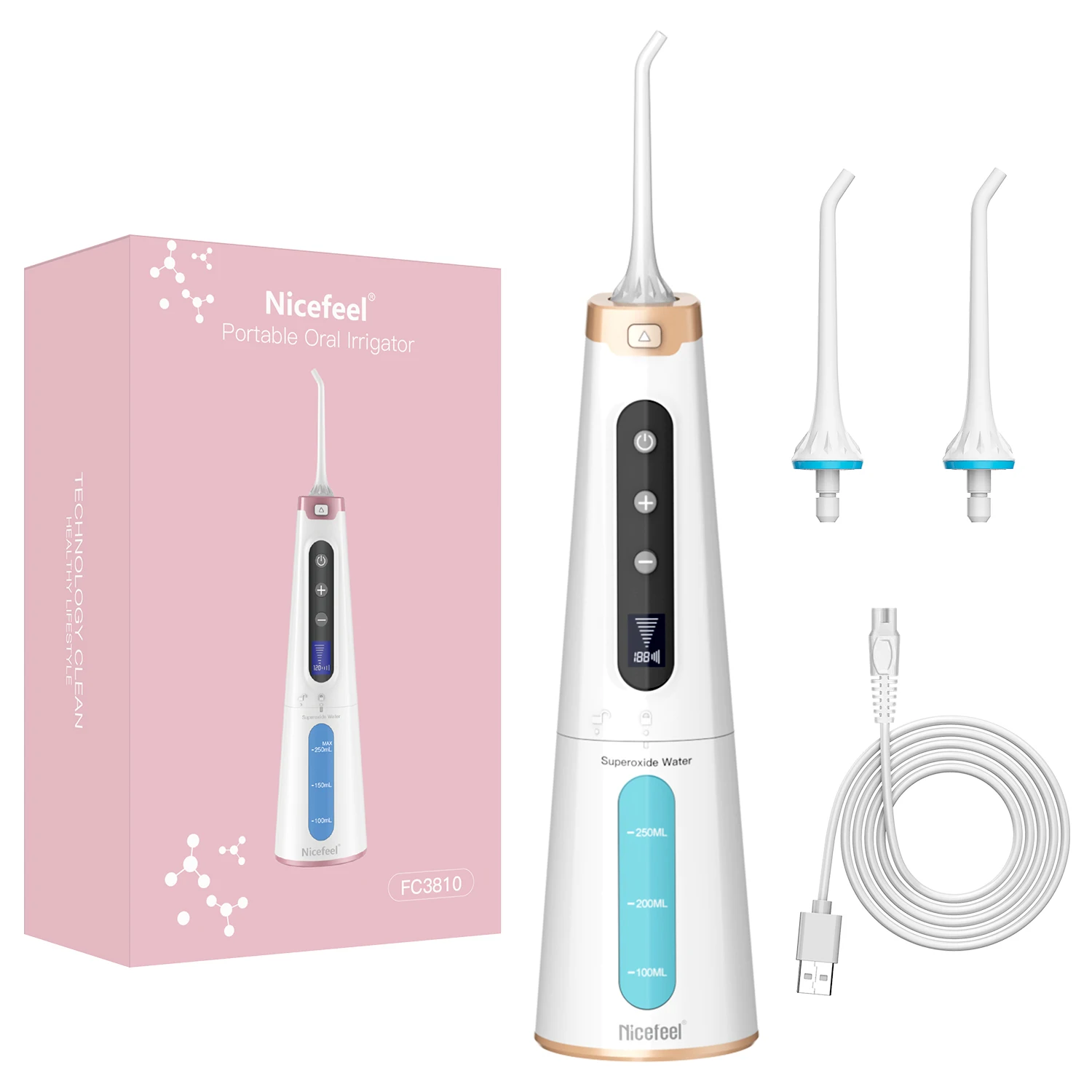 2024 New Arrival Free Sample Compact Water Floss with 2500mAh Long Lasting Battery 100% ipx7 Waterproof Design