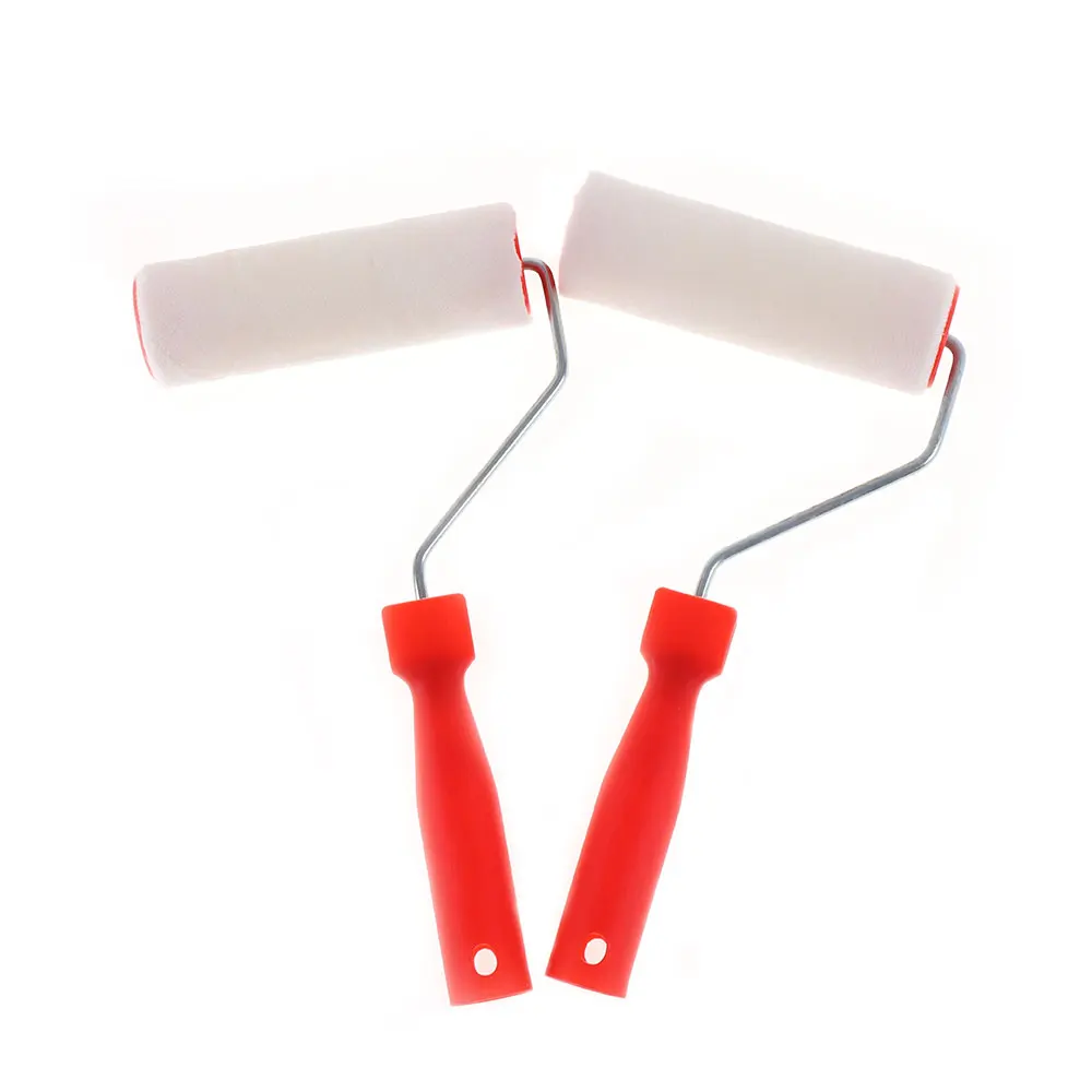 Low Price Customized High quality Cleaning  roller brush roller  refill with handle paint roller brush with red plastic handle