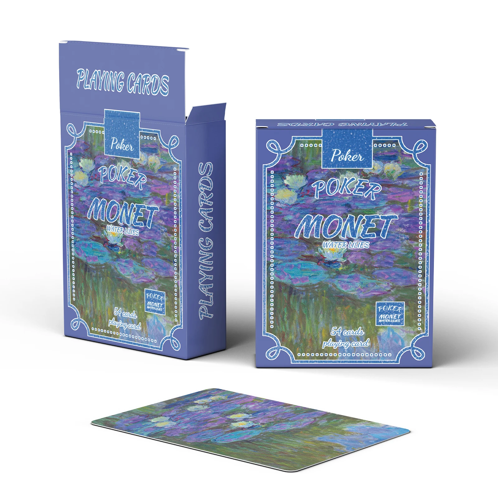 Custom printed poker surface hot stamping Famous oil painting content Van Gogh Monet poker Playing Cards