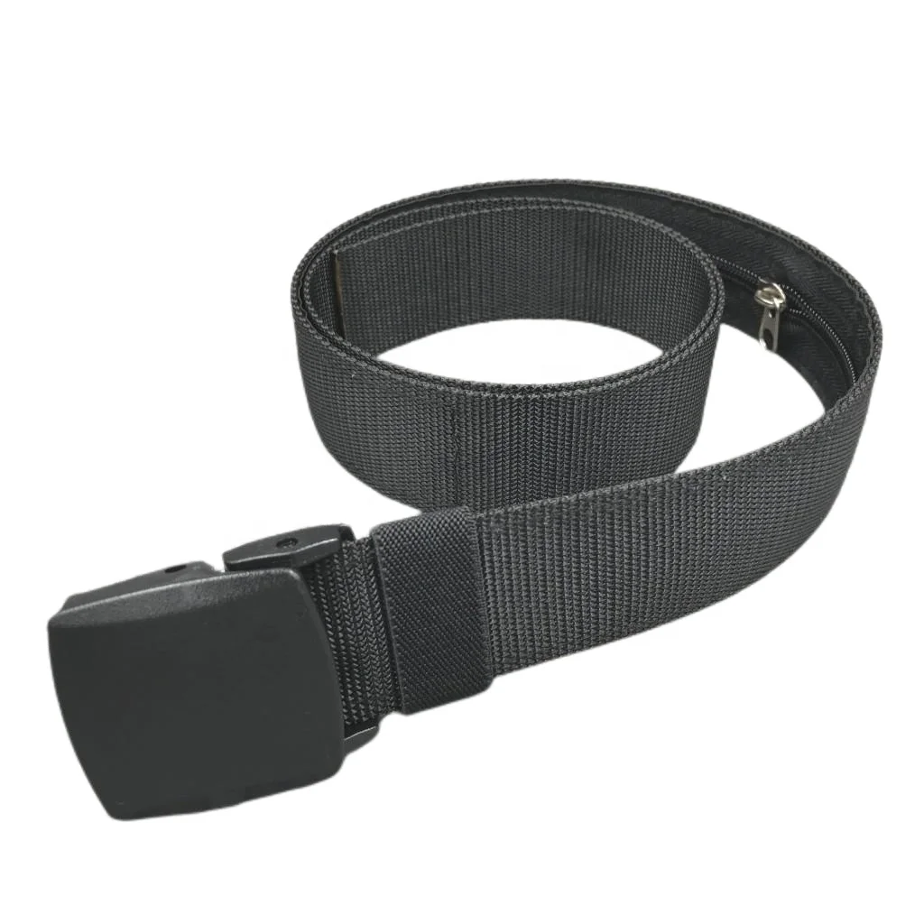 3.8cm Unisex Canvas Fabric Web Woven Polyester Webbing Belt In Fabric Waist  Money Belt Secret Pocket Hidden Security Travel