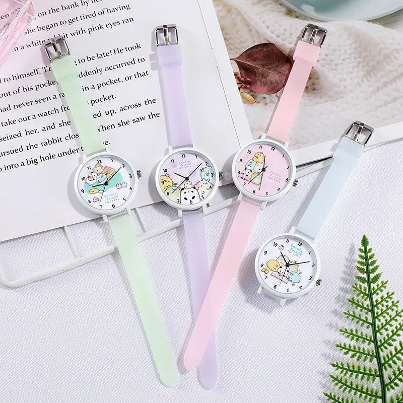 Cute Children Student Watch Candy Color Pony Jelly Quartz Watch Silicone Watch
