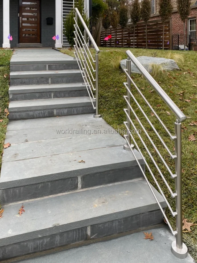 YL easy to install Wire rope balustrade post mounted on top of black surface