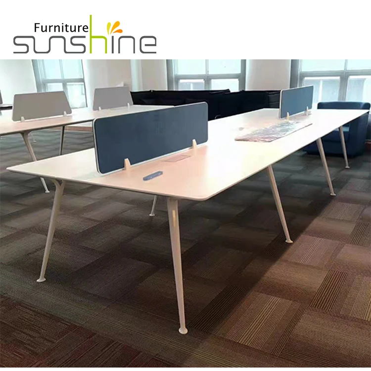 Open Workstation Desk Office Furniture Modular Cubicle Industrial Loft Style Large Solid Table Custom Staff Workstations Tables