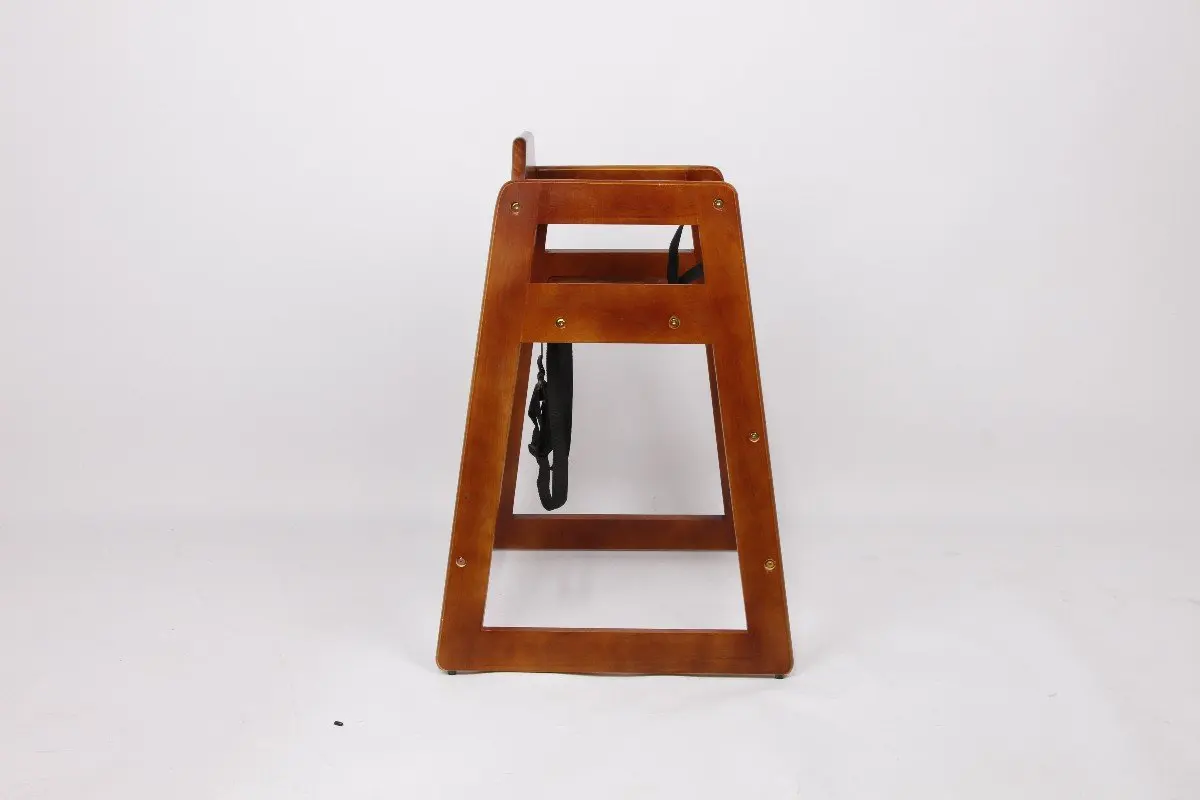 Wooden Commercial Stackable Assembled Restaurant Solid Wood Baby Sitting Chair Baby Dinning Feeding Chairs