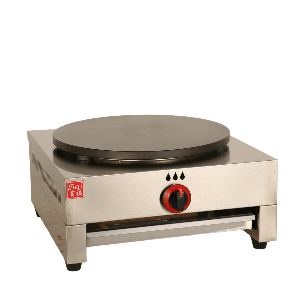 Popular Commercial Kitchen Equipment Single Head round Base Cast Iron Gas Crepe Maker 220V New Condition for Home Use Food Shops
