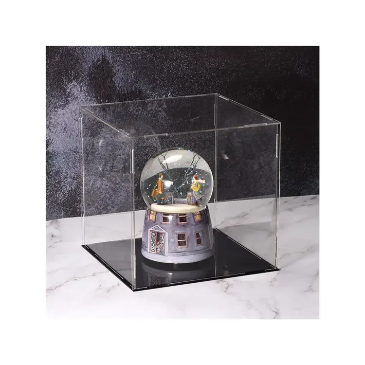 Factory custom clear acrylic cube display box for action figure toys collectibles and other balls, etc