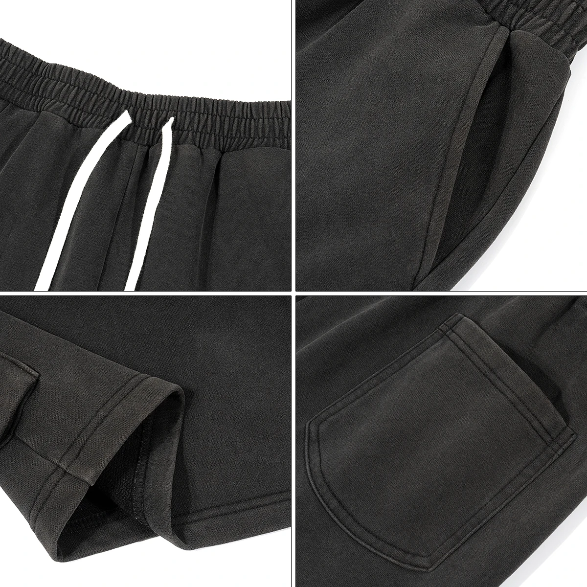 2024 New vintage washed work shorts pants baggy blank cargos shorts men