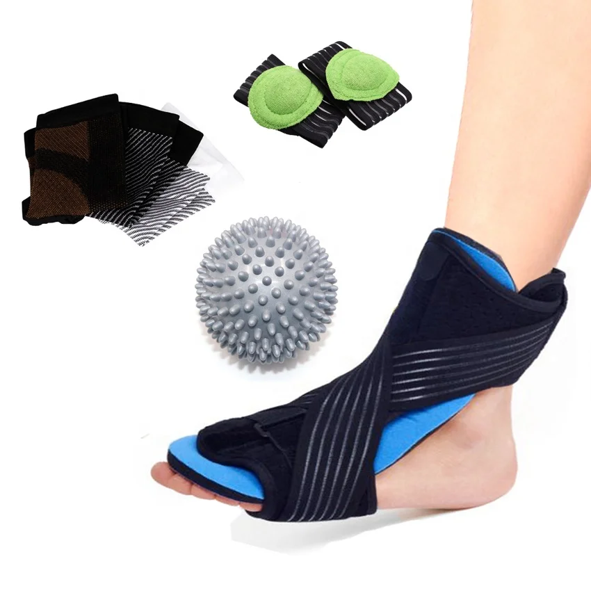 Plantar Fasciitis Night Splint Brace Foot Drop Orthotics Support Relieve for Arch, Heel Pain,Tendonitis With Massage BallHA01668