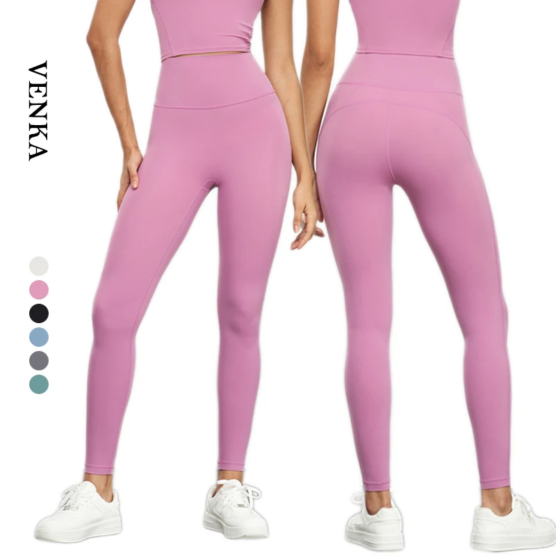 Wholesale Sport Leggings Women Fitness No T- Line Tight Leggings Nude Feeling High Waist Back Pocket Women Yoga Pants