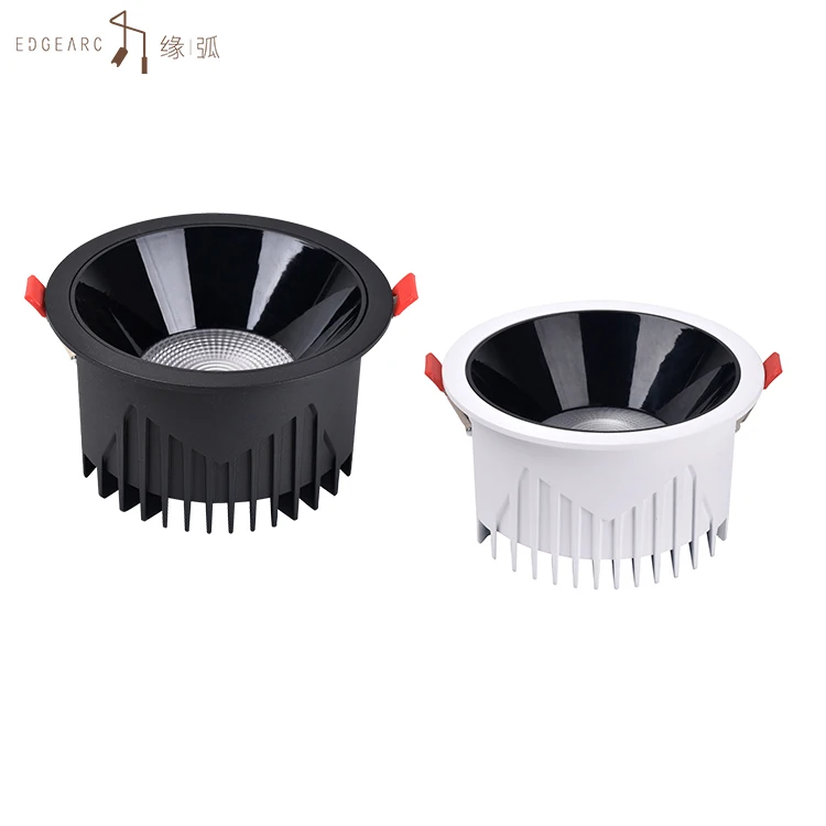 Smart Control Anti-Glare Design Black White Aluminum 12w 18w 24w Dimmable Cct Change Smart Led Recessed COB Downlight