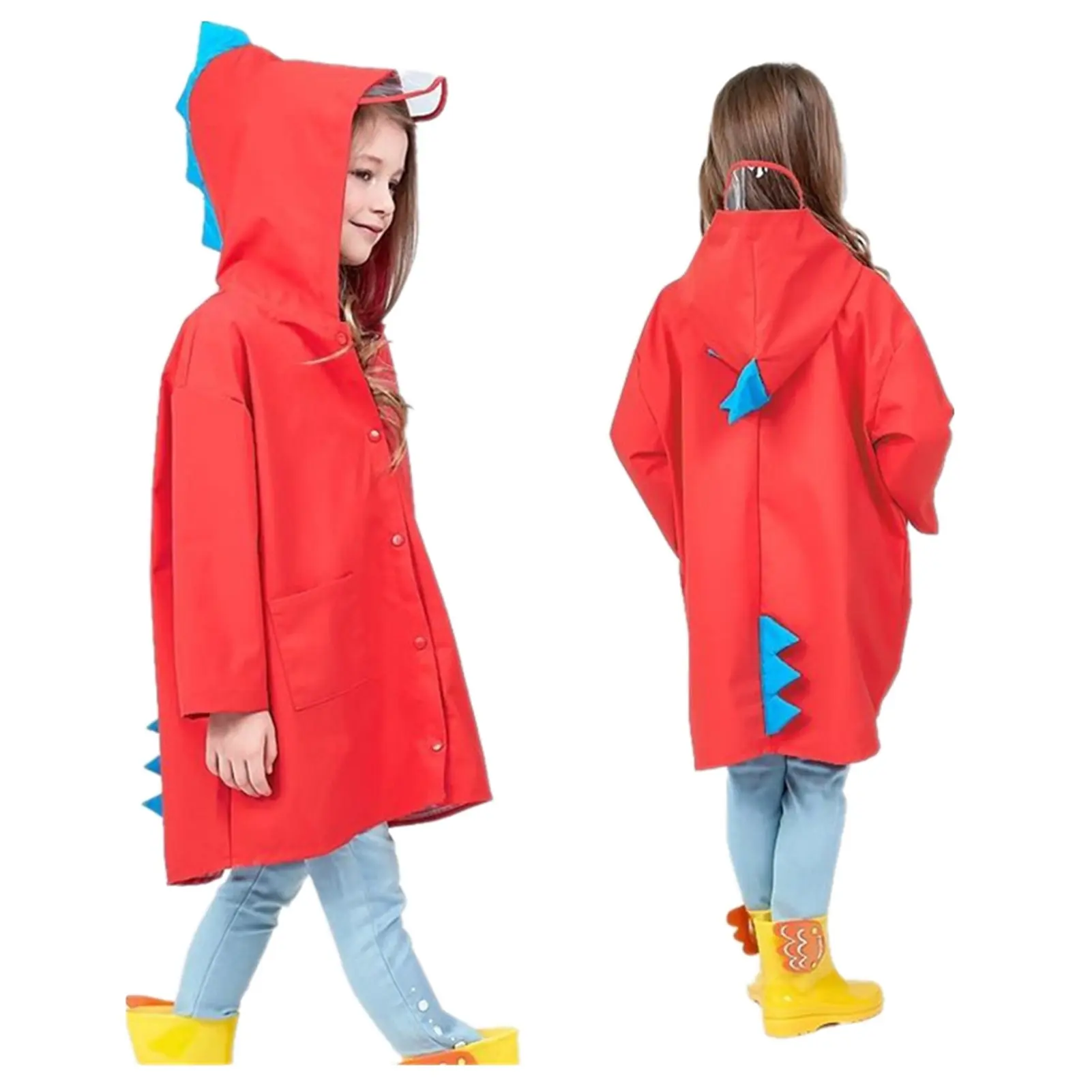 
2021 New Fashion Lovely Three-Dimensional Toddler Rain Coat Waterproof Jacket 