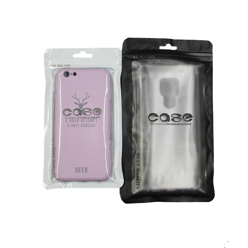 Custom Logo Printing Glossy Plastic Ziplock Clear  Bags Mobile Phone Case Cover Usb Cables Packaging Pouch