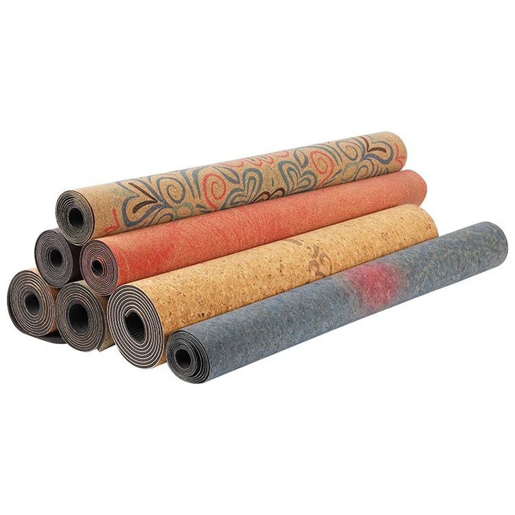 
Cork rubber yoga mat eco-friendly 6mm Sport mat Custom yoga Non-slip fitness mat 