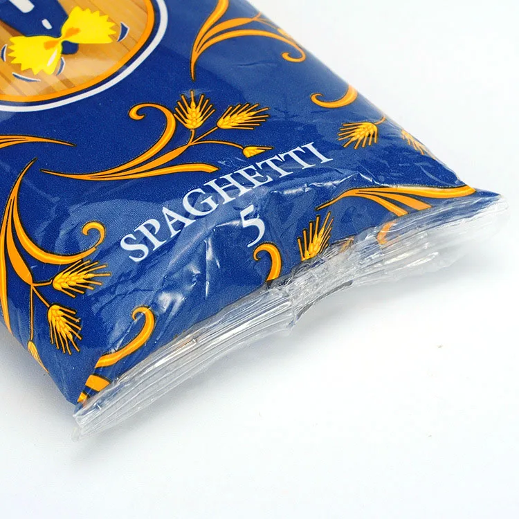 China Factory Custom Logo Printing Spiral Spaghetti Noodle Plastic Bag Pasta Packaging Bag