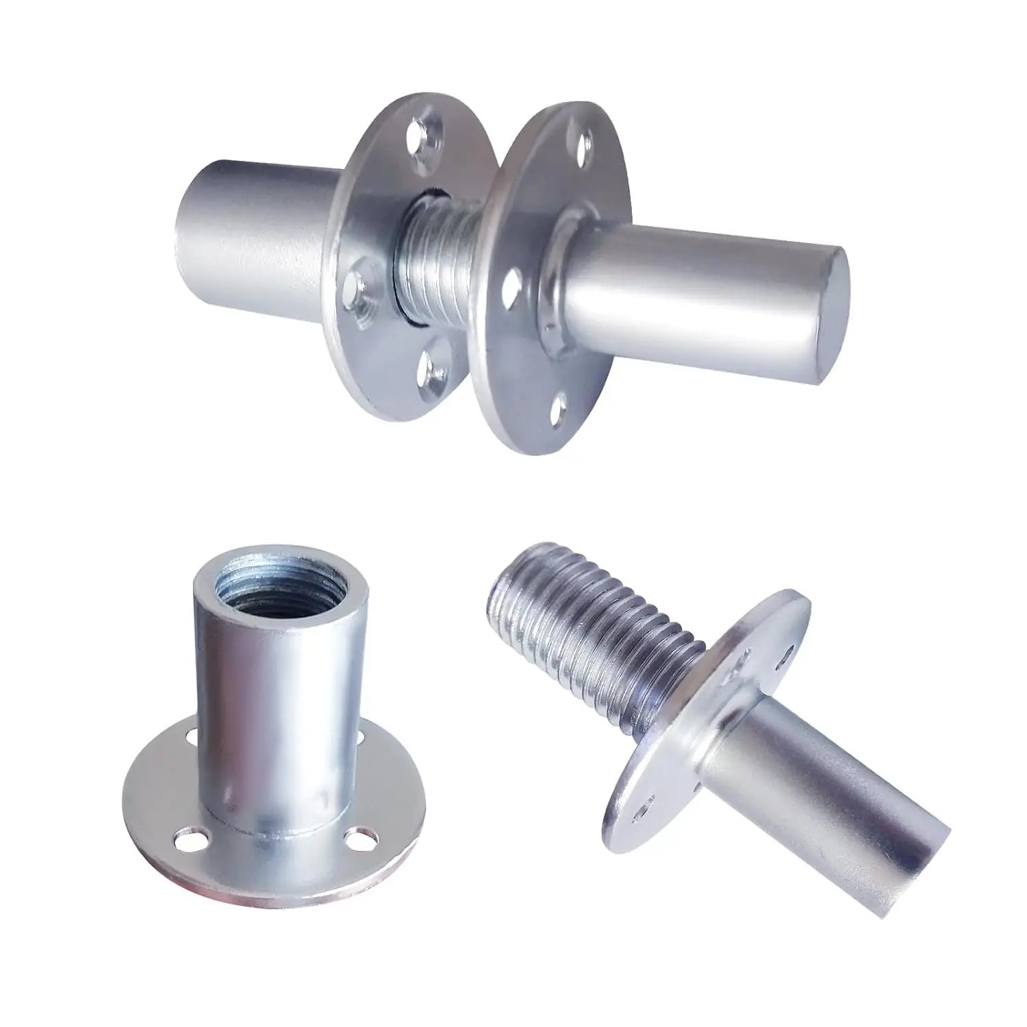 M12 Metal Bed Post Connector T-Nut Bedpost Connector Screw-in Butt Nut for Furniture