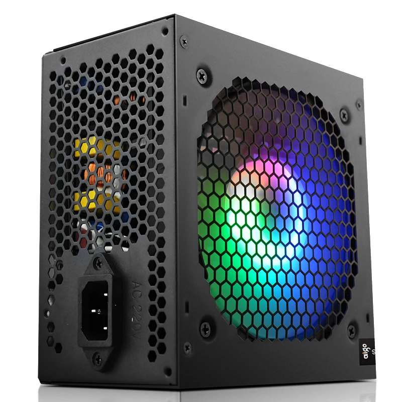Блок питания Aigo AK700 для ПК игровой бесшумный блок 120 мм rgb вентилятор 24pin 12 В ATX BTC настольного