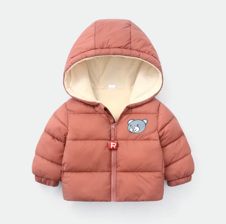  Aliexpress Лидер продаж однотонная Толстая бархатная куртка с капюшоном детское зимнее пальто для