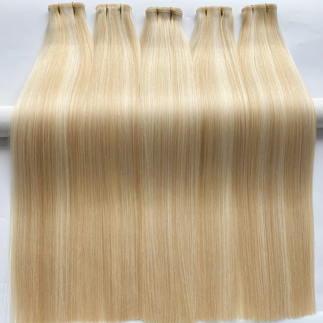 Multiple Attachment Options Top Quality Russian Hair Add Density To Fine Hair Double Drawn Flat Weft Hair Extension