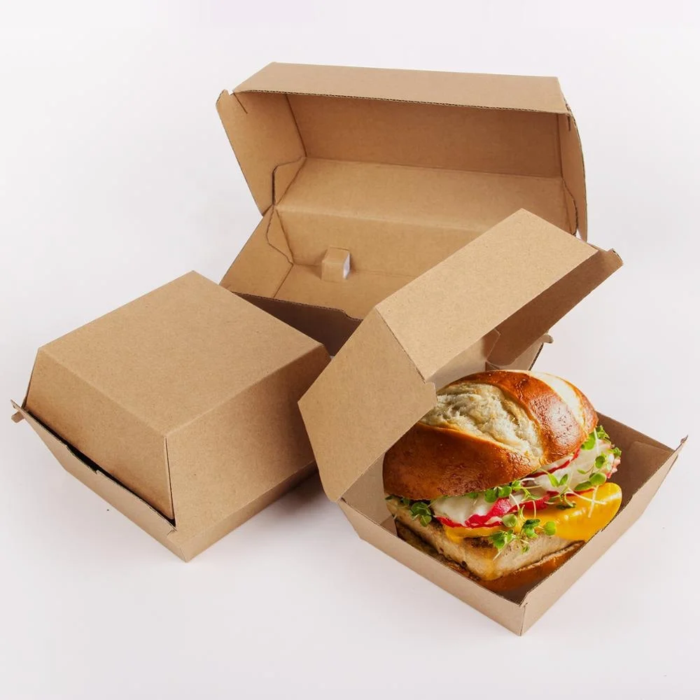 Fast Food F Flute Corrugated Container Hot Dog French Fries Hamburg Packing Tray 300gsm Paper Disposable Paperboard 1-6colors