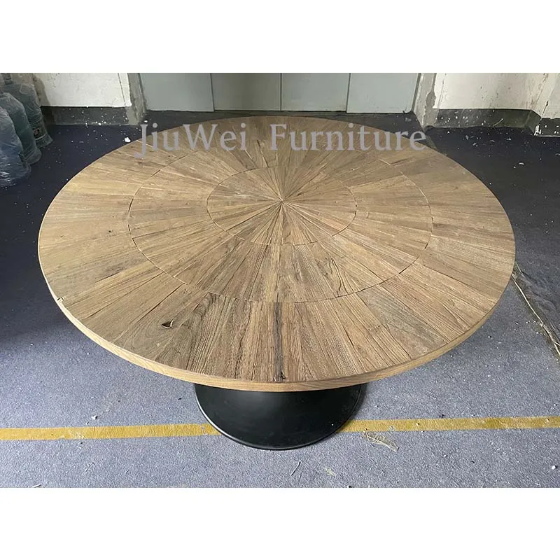 Antique Farm House French Dining Room Furniture Round Full Solid Wood Round Wedding Dining Table