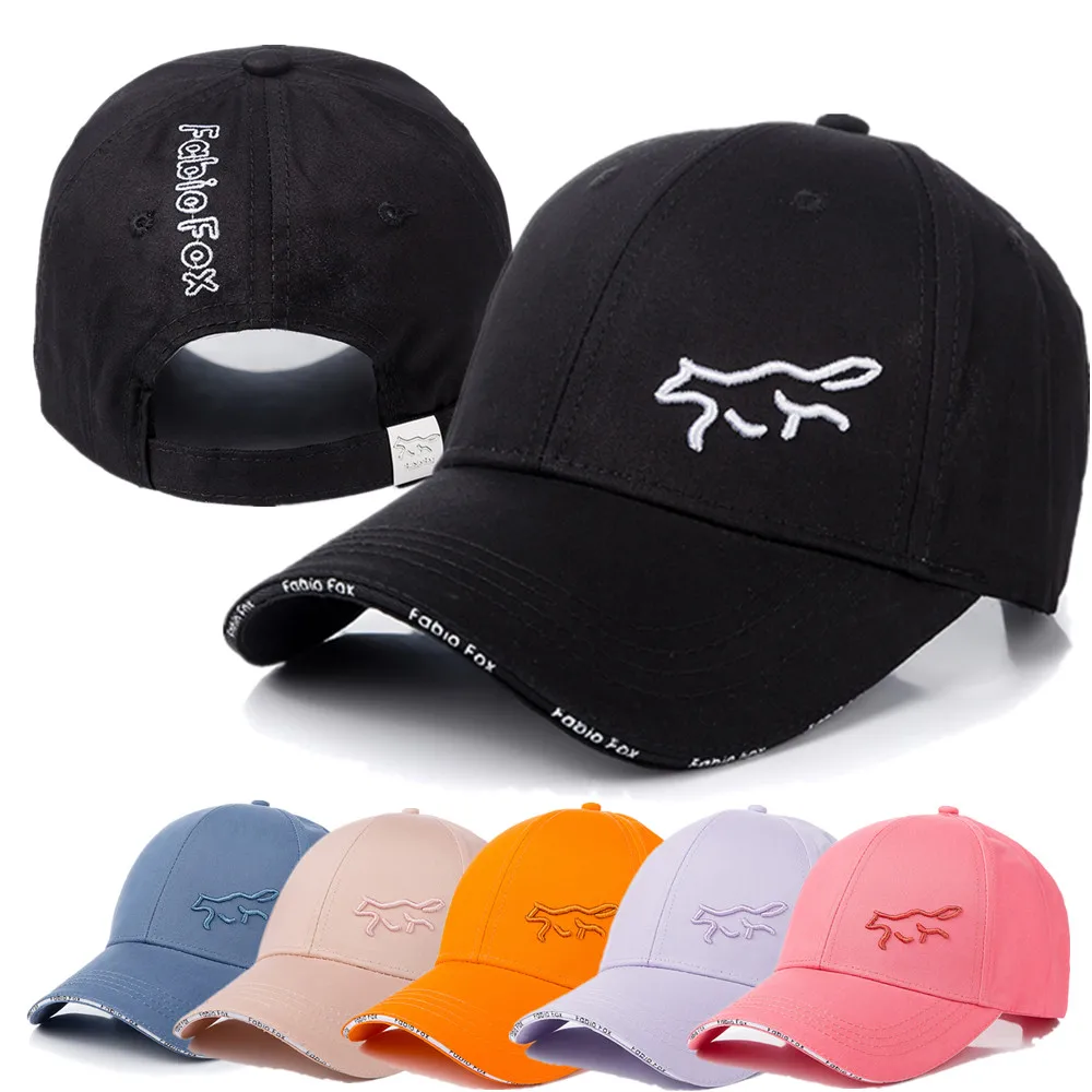 New Women Cotton Cap Fashion Fabio Fox Embroidered Baseball Cap Female Casual Adjustable Outdoor Streetwear High Quality Hat