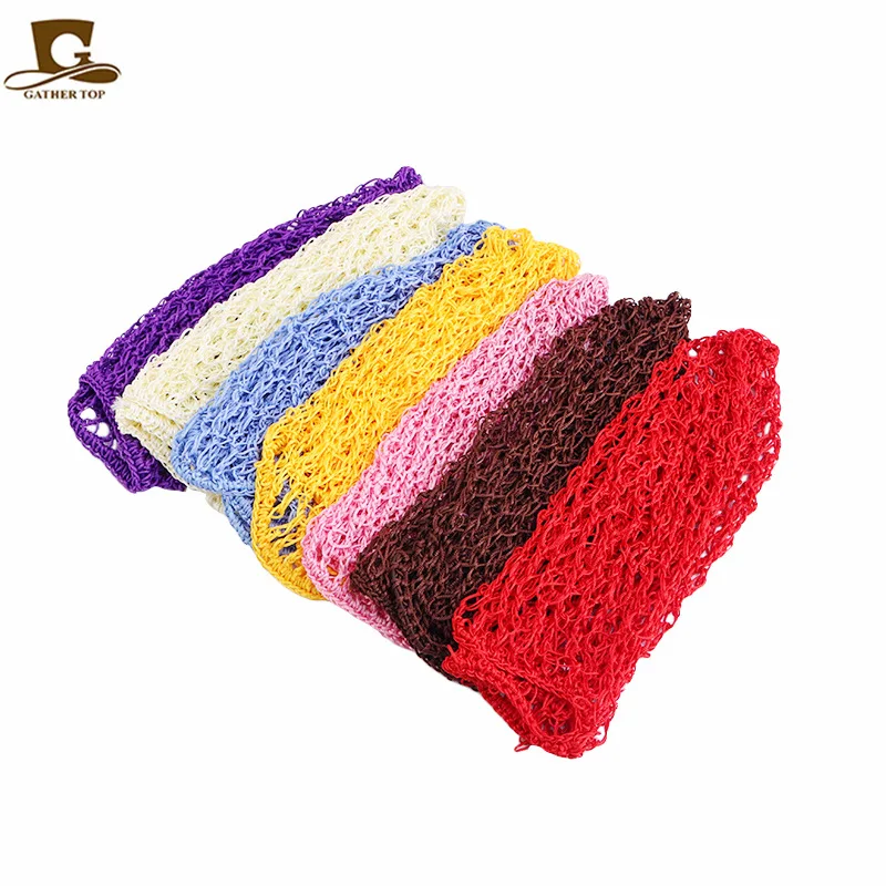 Дышащий красочный вязаный крючком аксессуары для волос пучок сетчатый снуд длинных
