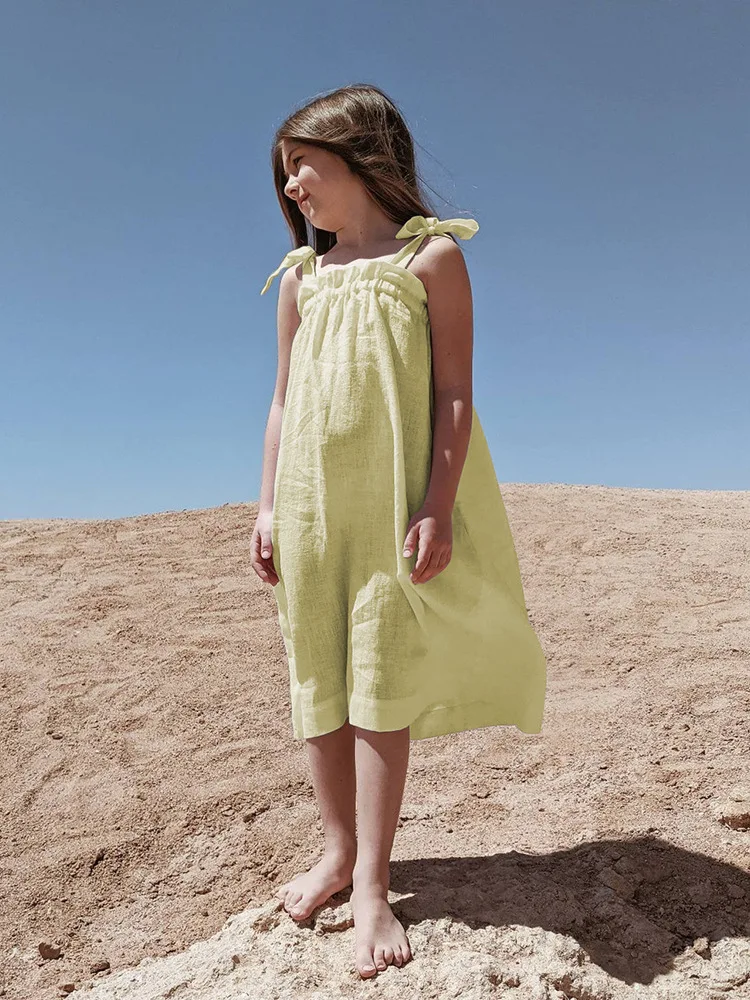 2024 Baby Girl Clothes Girls Dresses 1-16 Years Wholesale Clothing For Kids Dress Linen Dress Baby