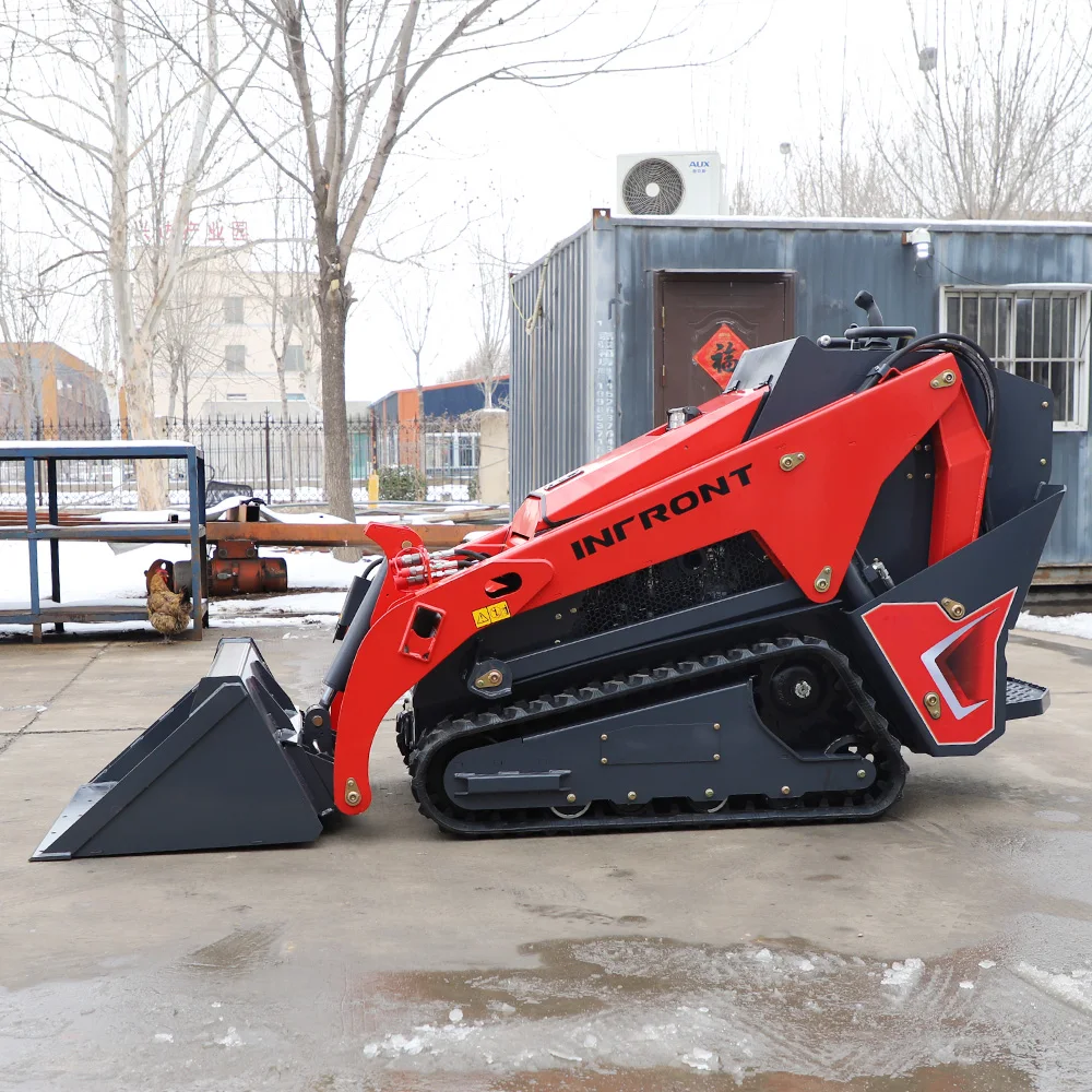 2024 Perkins 25hp Diesel Mini Crawler Loader Super Cheap Load 500-600kg Free Shipping Home Skid Steer Drive