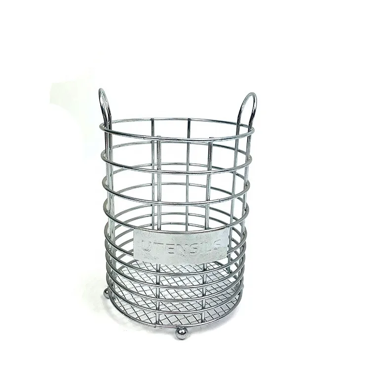 Hot sale Metal Wire Cutlery Holder Kitchen tools basket