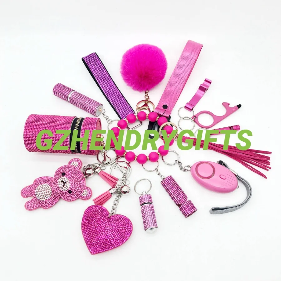 Wholesale Self Defense Keychain Set Tool Accessories Plastic Spray Bottle Shell Gadget Supplies Self Defense Keychain for Women